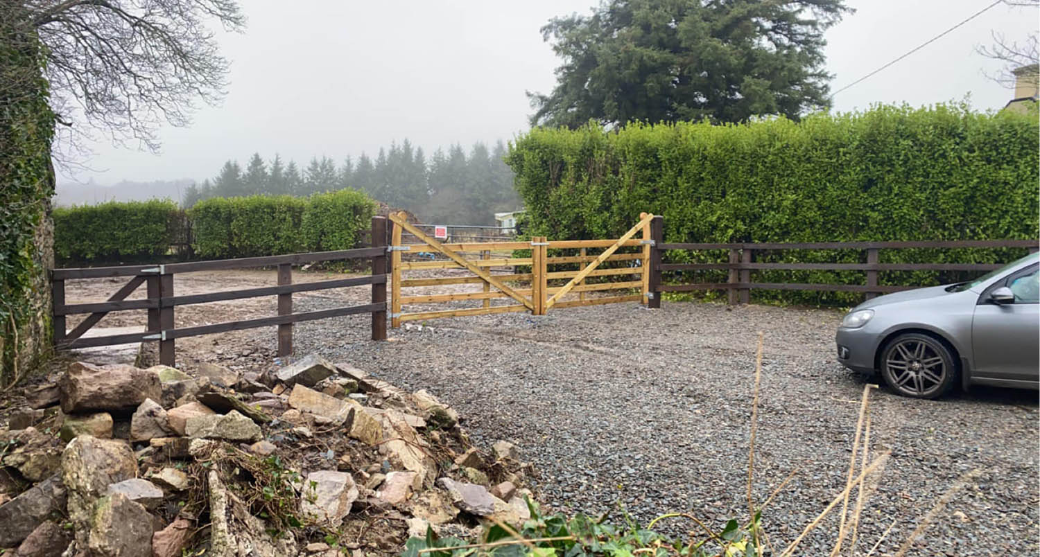 Driveway gate and fence