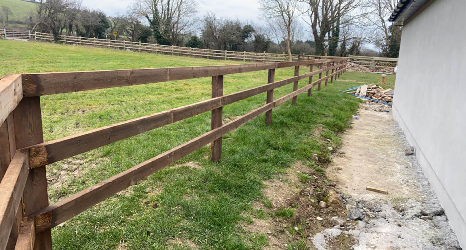 Wooden fencing for a field